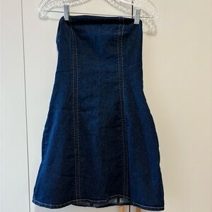 Small, denim dress, divided, sleeveless, women, teen, girls